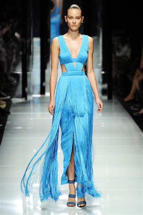 versace dress blue runway|versace runway fashion show.